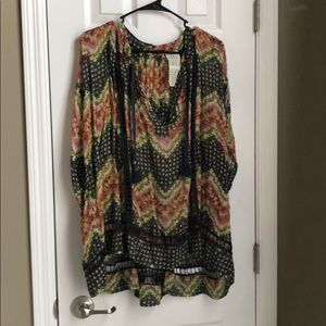 Free People One sheer bohemian tunic